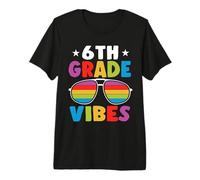 6th Grade Back To School Sunglasses Vibes Retro First Day Camiseta Premium