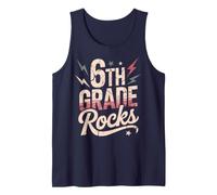 6th Grade Rocks Primer día de ABCD Band Teacher Future Heroes Camiseta sin Mangas