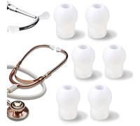 6uds Auriculares para Estetoscopio Compatibles con MDF, Eko y ADC, Comodidad y Reducción de Ruido Tapones de Silicona para Oídos Estetoscopio Puntas Repuesto para Enfermeras Médicos (Blanco)