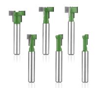 6uds Brocas para Enrutador de Ojo de Cerradura, Cortador de Ranura en T con Vástago de 1/4 Pulg Cortador de Ranura en T para Hoja de 1/4 y 5/16 y 3/8 y 9/16 y 1/2 y 5/8 de Pulgada Diámetro