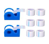 6uds Cinta Médica Papel con 2 Dispensador, 1,23cm x 9,14m Cinta Microporosa Primeros Auxilios Hipoaalergénica para Piel Sensible Vendaje Quirúrgico Transpirable para Heridas