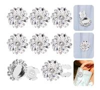 6uds Cubierta de Botones de Diamantes, 2,5cm Diámetro Botones de Diamantes de Imitación Transparentes Desmontables a Presión para Vestidos Trajes Esmoquin Camisas Accesorios