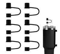 6uds Cubiertas de Silicona para Pajitas para Stanley Cup 30 y 40oz, 10mm Tapas para Pajitas a Prueba de Fugas Puntas para Pajitas Reutilizables para Stanley Cup Accesorios (Negro)