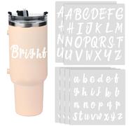 6uds Pegatinas Letras para Stanley, 2uds Pegatinas Letras Mayúsculas y 4uds Pegatinas Letras Minúsculas Pegatinas Transferencia Impermeables Tazas Botellas Agua Suministros Decoración