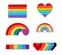 6uds Pin Orgullo, 6 Estilos Insignia LGBT Esmaltada Broche de Arcoíris Broche de Lesbiana Bisexual Pin Gay para Hombres Mujeres Ropa Bolsos Sombreros