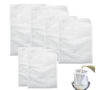 6unid Bolsa Leche Vegetal Nylon,Paños de Queso para Colar,Bolsa Colador de Malla Fina,Bolsas de Tela con Cordón,Bolsas Filtro Reutilizable Malla 100,Para Filtrar Zumo,Café,Queso,Leche de Nueces