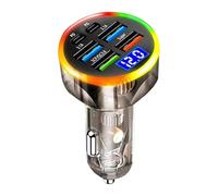6USB Colorido Con Pantalla Digital Soporta Carga Cargador USB Rápido Para Coche De 6 Puertos Pantalla LED De Alta Definición Integrado Ajusta Automáticamente El Modo De Carga Óptimo