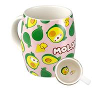 6vibes Molang - Taza grande (400 ml, porcelana, aguacate, café y té), diseño de Piupiu