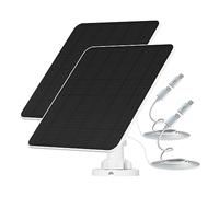 6W Panel Solar para Cámara de Seguridad, Panel Solar USB Compatible con Cámara de Batería Recargable, Cargador Solar con Cable de Carga de 9.8ft, IP65 Impermeable, 2 Pack