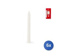 6X 10 Velas Estearicas Blancas CM.18,5