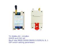 6X 12V 24V Din Rail DIP RS485 Transceptor Inalámbrico 20DBM -121dBm UART Transmisor y Receptor Módulo Modbus RTU