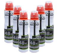 6x 150ml Loreal Men Expert Camisa Control Anti Transpirant Deo Spray 48h Intenso