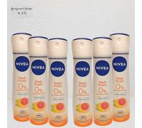 6x 150ml Nivea Fresh Fruity Deo Spray 0% Aluminio 48h Desodorante Frutal Fresco