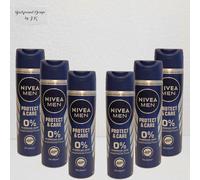 6x 150ml Nivea Men Protect & Cuidado Desodorante Spray 0% Aluminio 48h Quick Dry
