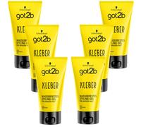 6x 150ml Schwarzkopf got2b Adhesivo Impermeable Styling Gel para Stark Sujeción