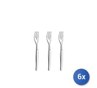 6X 3 Tenedores Postre Jet De Acero Inoxidable, Plata