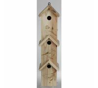 6x 3er Casa De Aves 15x60x13cm De Madera Jardín Nido Para Aves Para Colgar