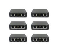 6X 4 Puertos Gigabit POE Extender 100/1000M Network Switch IEEE802.3Af/At Plug&Play para PoE NVR IP Camera AP