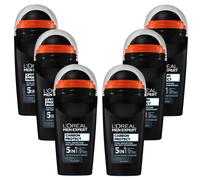 6x 50ml Loreal Men Expert Anti Transpirante Deo Carbon Protect 5 En 1 Roll On