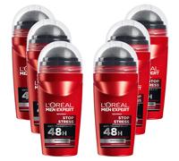 6x 50ml Loreal Men Expert Stop Stress Antitranspirante 48h XXL Roll On