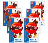 6x 75g LU GLICO MIKADO CHOCOLATE CON LECHE PALITOS Para Decorar Y Disfrutar