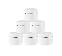 6x 8 oz tarros con tapas de cúpula de revestimientos de interior y de plástico (250 ml) color blanco recargable cosméticos contenedores Pot de maquillaje para elimina aceites Salves lociones
