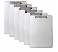 6x A4 Portapapeles de Aleación de Aluminio con Pinza, Abrazadera de Metal Recubierto de Goma, Metal Tablilla con Sujetapapeles - Estable Irrompible Extremadamente Robusto - TKD8053-A4-6x