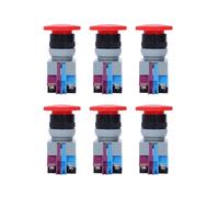 6X AC 600V 10A Rojo Interruptor de Boton Pulsador de Parada de Emergencia de Seta 22mm NO NC