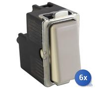 6X Andrighetti Devidor Unipolar Marfil Básico Compatible Bticino 16Ax 250V