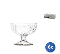 6x ARC Copas Con Pie Sorbet De Vidrio Torcido Cl 38.