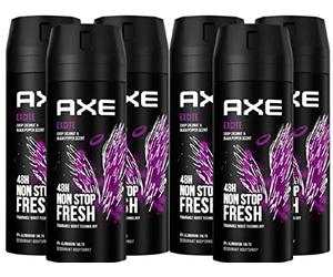 6x Axe Bodyspray Excite sin sales de aluminio 150 ml