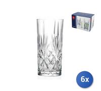 Rcr Paquete 6 Vasos de Vidrio Transparente Para Soda, Melodia. 36Cl