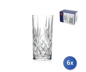6x Bicchieri De Vidrio Transparente Melodia Base Alta Cl36 Rcr