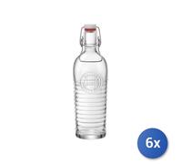 6X Bormioli Rocco Botellas Taller 1,2 L, Transparente, Vidrio, Redondas