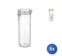 6X Bormioli Rocco Tarros De Espagueti De Vidrio Fido, Tapa Erme