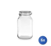6x Bormioli Rocco Tarros De Vidrio Fido Con Tapa Hermética 3 L