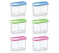 6x Bote Retención Recipiente 1,2 Litros Alimentos de Almacenamiento Lote Envases