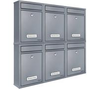 6x buzón con 2 llaves - plata