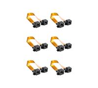 6X Cable Plano Cat5 RJ45 con Conector F Hembra para Red e Internet, Cable de Puente para Puerta/Ventana de Casa o Coche, 30 cm.