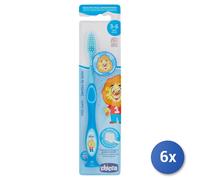 6X Chicco Cepillo De Dientes Para Bebé 3-6 Años Hecho En Italia