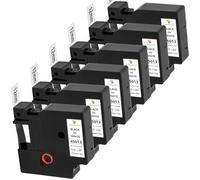6x Cinta de Etiquetas Yuanqimm 12mm x 7m Compatible para Dymo D1 45013 S0720530 Negro sobre Blanco Label Tape para LabelManager 160 280 210D 360D 420P 500TS PNP LabelPoint 150 250 LabelWriter 450 DUO