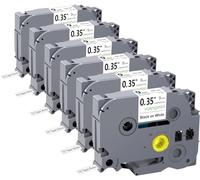 6x Cinta de Etiquetas Yuanqimm Compatible para Brother P touch TZe-221 TZe221 TZ-221 TZ221 9mm 0,35 Negro sobre Blanco Laminada TZe TZ Label Tape Pare Ptouch PT-1000 H105 H100LB 1010 D400 D210 H110