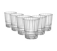 Bormioli Rocco 6X Claro 374ml Oxford Bar Apilable Vasos Whisky Dobles - Vidrio Old Fashioned Escocés Borbón Ron Cóctel Vasos Beber Set