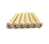 6x Clavijas Para Guitarra Acústica Color Crema Con Puntos Negros