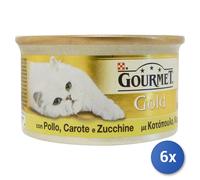 6x Comida Gato Gourmet Gold Latas Paté 85 Gramos Pollo/Zanahoria