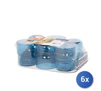 6X Conjunto De 6 Vasos De Vidrio Colorido Logbrush Azul Jeans Cl 22