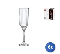 6X Copa Florian De Vidrio Transparente Con Pie Transparente Para Prosecco 21Cl