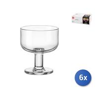 6X Copas Con Pie De Vidrio Transparente Hostería CL24