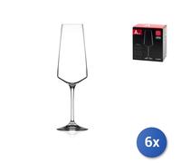 6x Copas De Vidrio Transparente Rcr Aria Flute Cl35,5