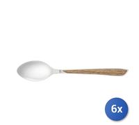 6X Cucharas De Mesa De Acero Inoxidable Eclat Mango De Madera Clara